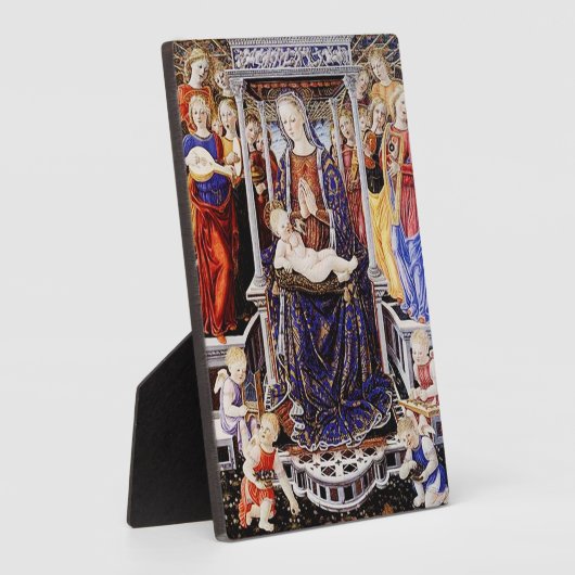 Jungfrau und Kind mit musikalischem Hintergrund be Fotoplatte (Seite)