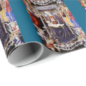 Jungfrau und Kind mit musikalischem Hintergrund be Geschenkpapier (Rolleneckpunkt)