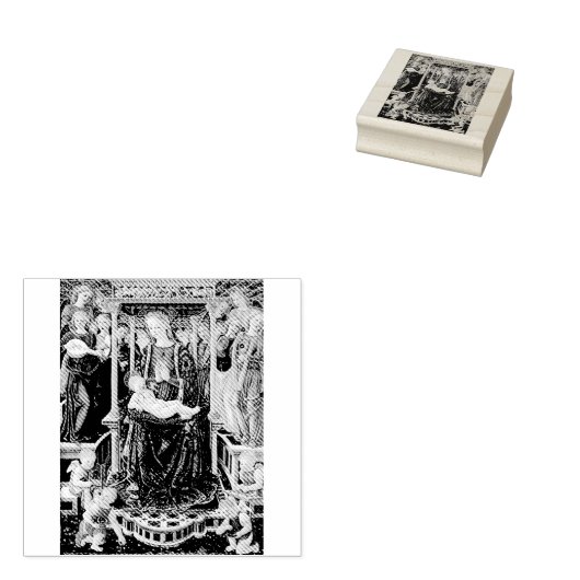 Jungfrau und Kind mit musikalischem Hintergrund be Gummistempel (Stempel)