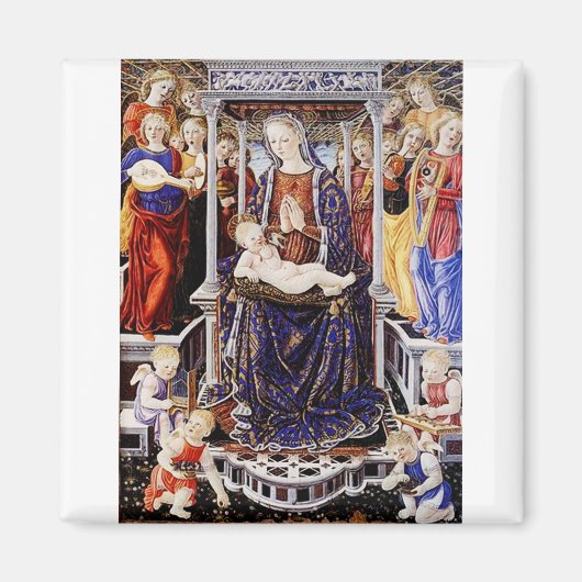 Jungfrau und Kind mit musikalischem Hintergrund be Magnet (Vorne)