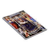 Jungfrau und Kind mit musikalischem Hintergrund be Notizblock (Rechte Seite)