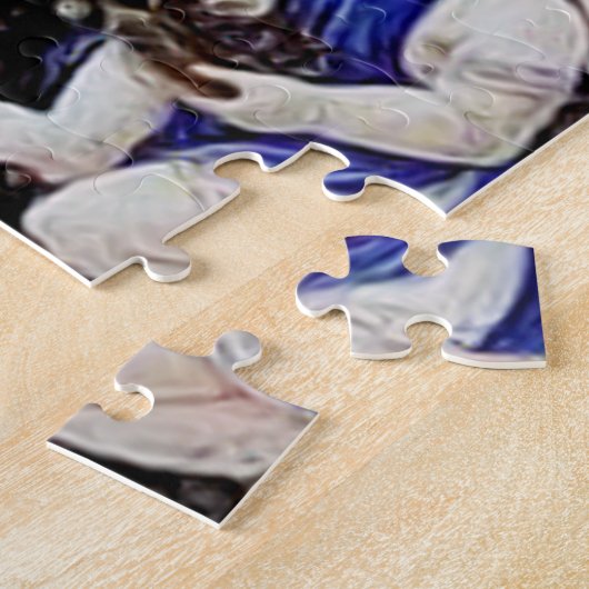 Jungfrau und Kind mit musikalischem Hintergrund be Puzzle (Seite)