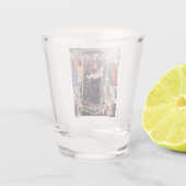 Jungfrau und Kind mit musikalischem Hintergrund be Schnapsglas (Rückseite)