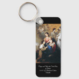 Jungfrau und Kind mit Rose Schlüsselanhänger