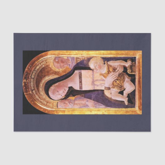 JUNGFRAU UND KIND MIT SITZEN VON Neroccio Seidenpapier (Vorderseite)