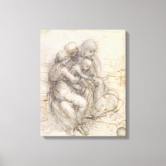 Jungfrau und Kind mit St. Anne, c.1501-10 (Pen und Leinwanddruck (Vorderseite)