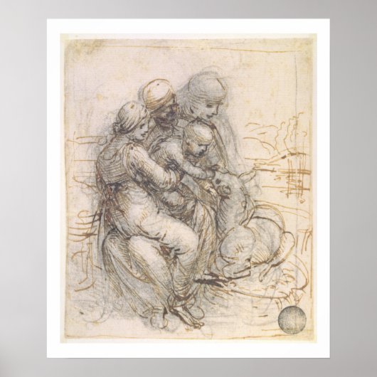 Jungfrau und Kind mit St. Anne, c.1501-10 (Pen und Poster (Vorne)