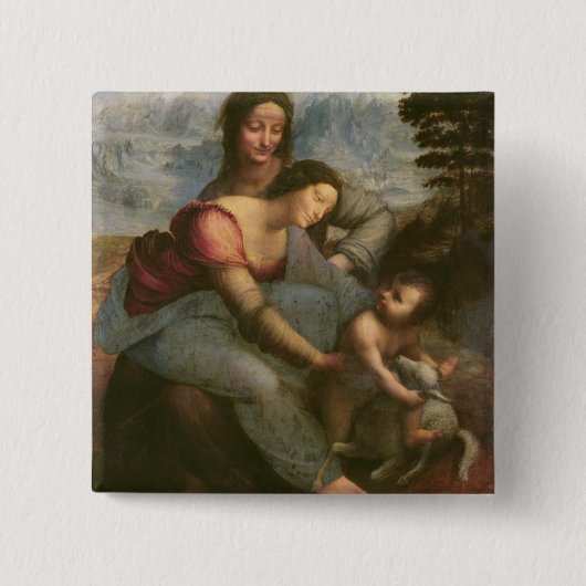 Jungfrau und Kind mit St Anne, c.1510 Button (Vorderseite)