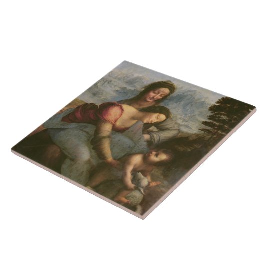 Jungfrau und Kind mit St Anne, c.1510 Fliese (Seite)