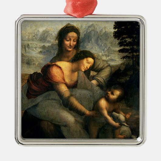 Jungfrau und Kind mit St Anne, c.1510 Silbernes Ornament (Vorne)