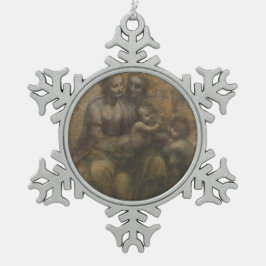 Jungfrau und Kind mit St Anne durch Leonardo da Schneeflocken Zinn-Ornament