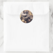 Jungfrau und Kind mit St. Anne Sketch Runder Aufkleber (Tasche)