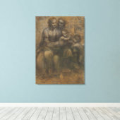 Jungfrau und Kind mit St. Anne von Leonardo da Vin Leinwanddruck (Insitu (Holzboden))