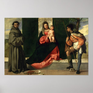Jungfrau und Kind mit St Anthony von Padua Poster