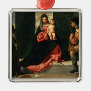 Jungfrau und Kind mit St Anthony von Padua Silbernes Ornament