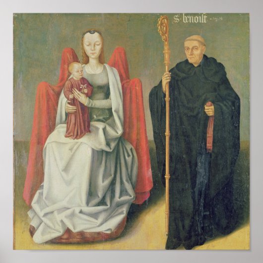Jungfrau und Kind mit St. Benedikt Poster (Vorne)