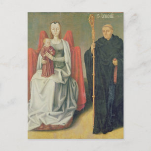 Jungfrau und Kind mit St. Benedikt Postkarte