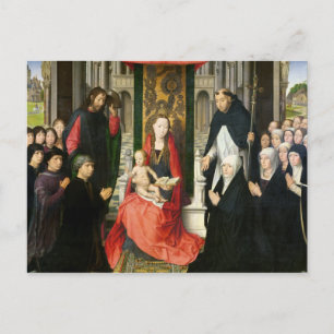 Jungfrau und Kind mit St. James & St. Dominic Postkarte
