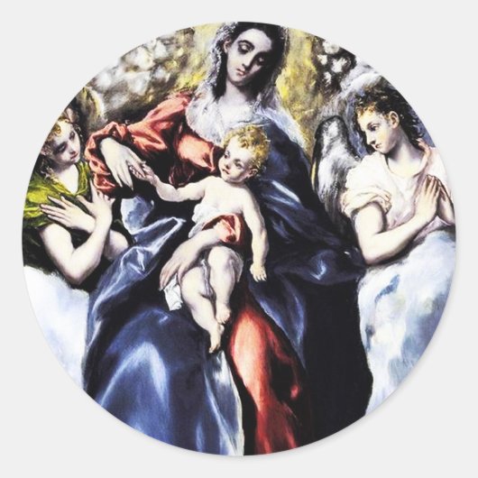 Jungfrau und Kind mit St. Martina Stickers (Vorderseite)