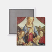 Jungfrau und Kind mit zwei Engeln, um 1470er Magnet (Vorderseite/Rückseite)