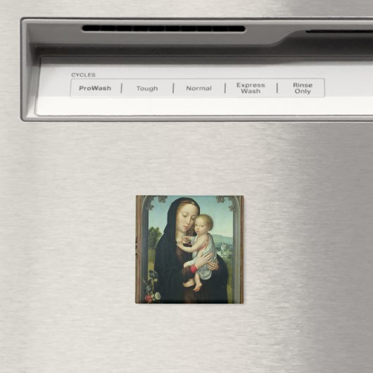 Jungfrau und Kind (Öl auf Tafel) Magnet (In Situ (Geschirrspüler))