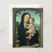 Jungfrau und Kind (Öl auf Tafel) Postkarte (Vorne/Hinten)