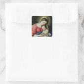 Jungfrau und Kind Quadratischer Aufkleber (Tasche)