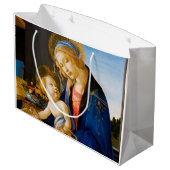 Jungfrau und Kind, Sandro Botticelli Große Geschenktüte (Rückseite Schrägansicht)
