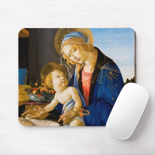 Jungfrau und Kind, Sandro Botticelli Mousepad (Mit Mouse)