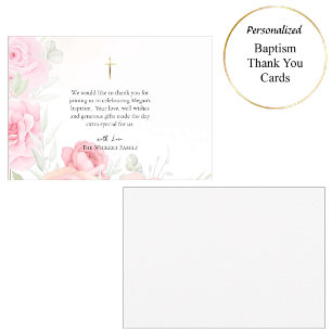 Jungfrau und Kind Sanfte rosa Rosen Katholische Ta Dankeskarte