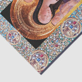 JUNGFRAU UND KIND, SITZE, ANGELN MIT WERTVOLLEN GE SEIDENPAPIER (Ausschnitt)