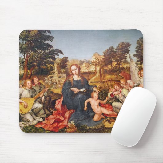 Jungfrau und Kind und Engel, 1536-38 Mousepad (Mit Mouse)