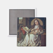 Jungfrau und Kind vor einem Firescreen, c.1440 Magnet (Vorderseite/Rückseite)