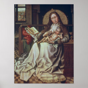 Jungfrau und Kind vor einem Firescreen, c.1440 Poster