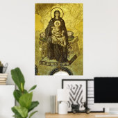 Jungfrau und Kindermosaik aus der Hagia Sophia Poster (Heimbüro)