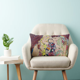 Jungfrau (Virgin), Gustav Klimt, Vintage Art Nouve Lendenkissen