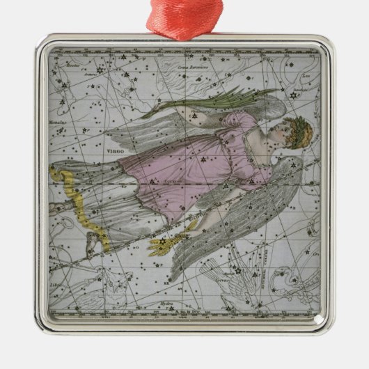 Jungfrau, von "einem himmlischen Atlas", Kneipe. Silbernes Ornament (Vorne)