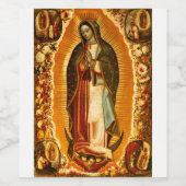 Jungfrau von Guadalupe Mary Weinetikett (Einzelnes Label)