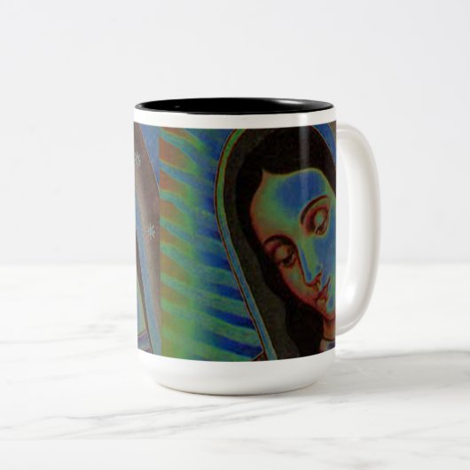 Jungfrau von Guadalupe-Tasse Zweifarbige Tasse (VorderseiteRechts)
