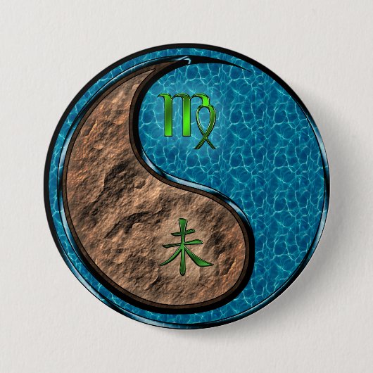 Jungfrau & Wasserziege Button (Vorderseite)