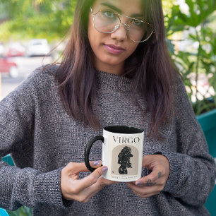 Jungfrau Weibliches Zodiac Design Braun Schwarz 15 Tasse