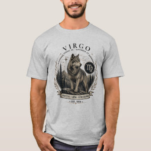 Jungfrau-Wolf-Sternzeichen-Männer-Shirt T-Shirt