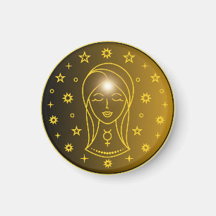 Jungfrau-Zodiac-Emblem   Minimales Himmelssymbol Magnet