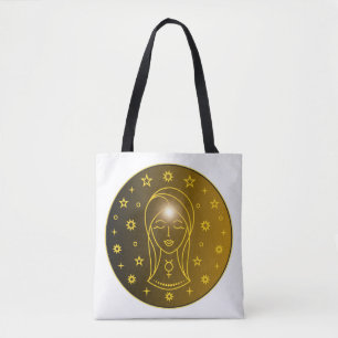 Jungfrau-Zodiac-Emblem   Minimales Himmelsymbol Tasche