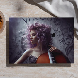 Jungfrau-Zodiac-Musikerin Cello Decoupage  Seidenpapier