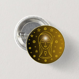 Jungfrau-Zodiak-Emblem   Minimales Himmelssymbol Button