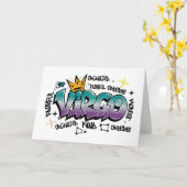 Jungfrau-Zodiak-Graffiti Karte (Gelbe Blume)