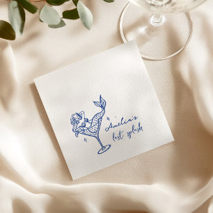 Jungfrauenabschied mit Meerjungfrau-Martini-Glas Serviette