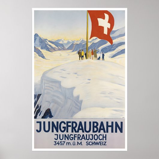 Jungfraujoch Kunst Schweizer Reiseplakat Schweiz Poster (Vorne)
