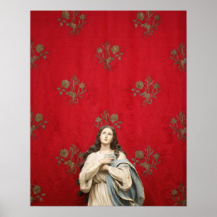 Jungfraustatue in einer Spaccanapoli Kirche, Poster